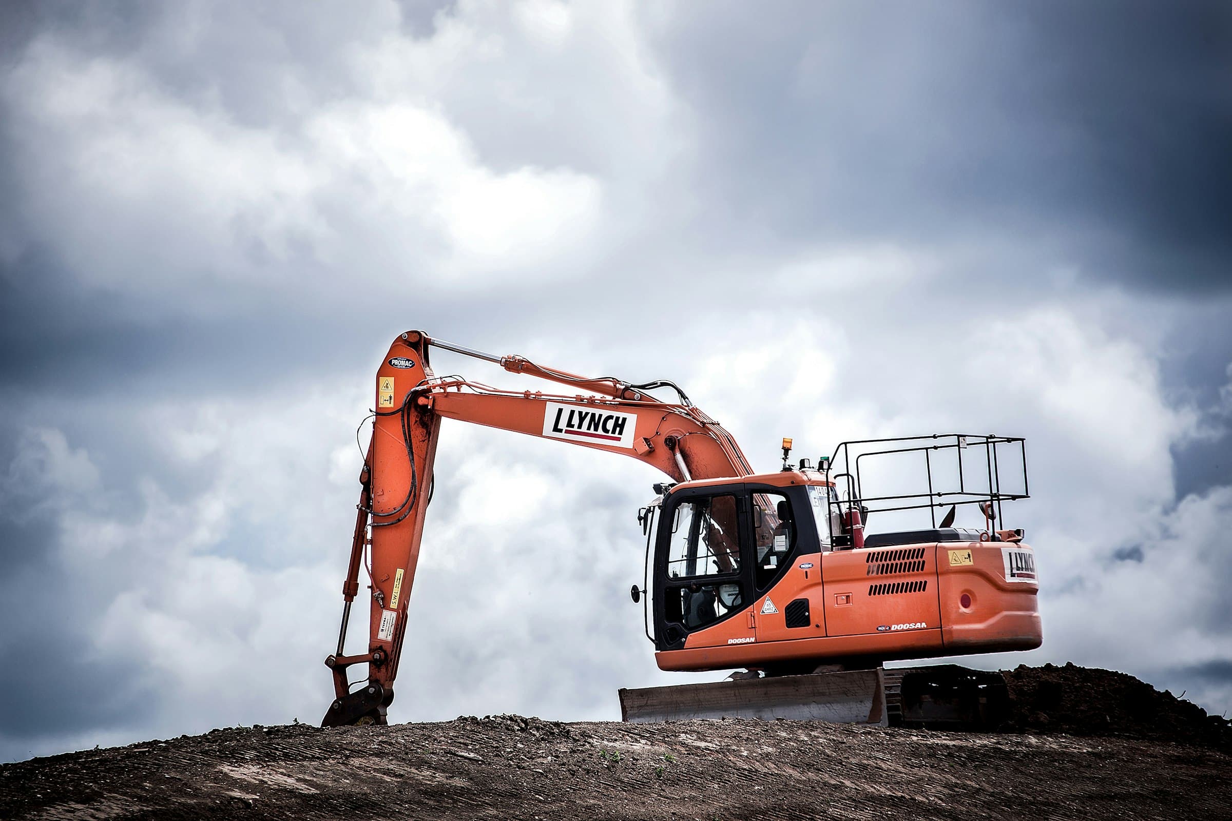Excavator working on a construction site