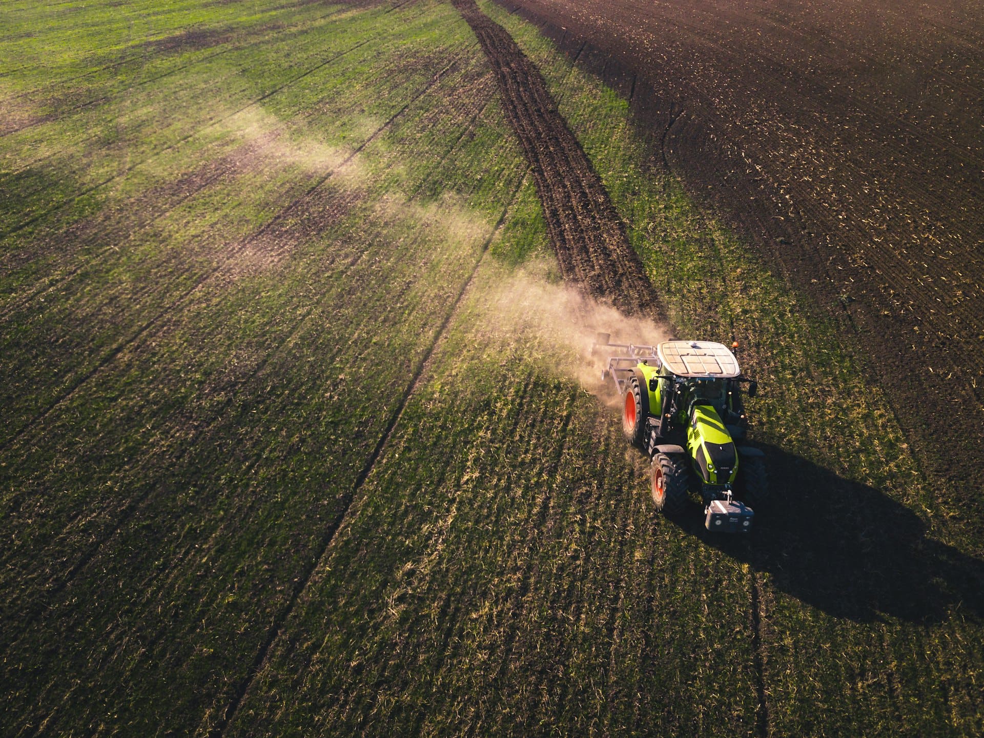 Farm tractor representing a settled seasonal agricultural equipment loan