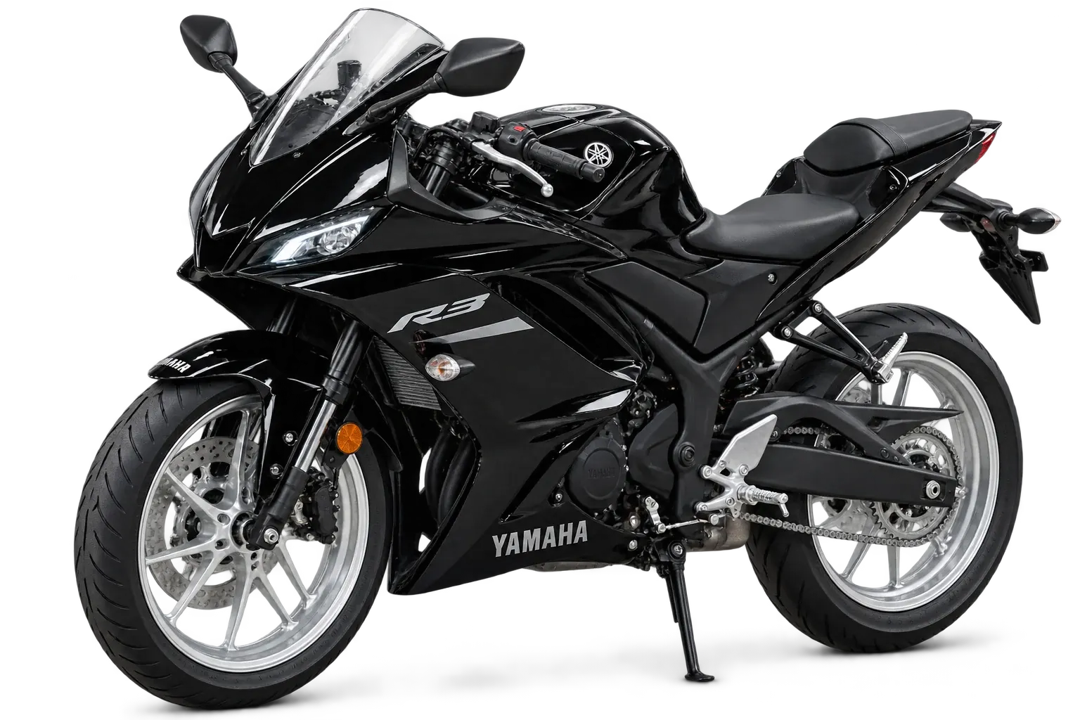 Glossy black Yamaha YZF-R3 motorcycle illustrating finance for this type of vehicle or asset